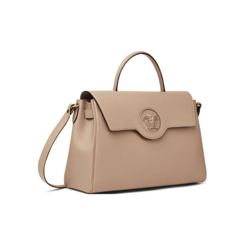 VERSACE VERSACE Leather Handbag Large Size Women's Beige-1