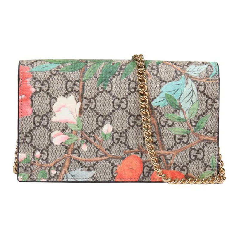 GUCCI Canvas With Leather Chain Bag, Crossbody Bag, Shoulder Bag Women's Ebony-2