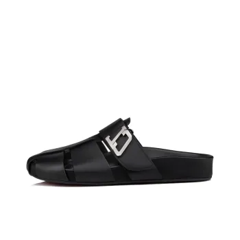 Christian Louboutin Rounded Toe Slip On Sandals