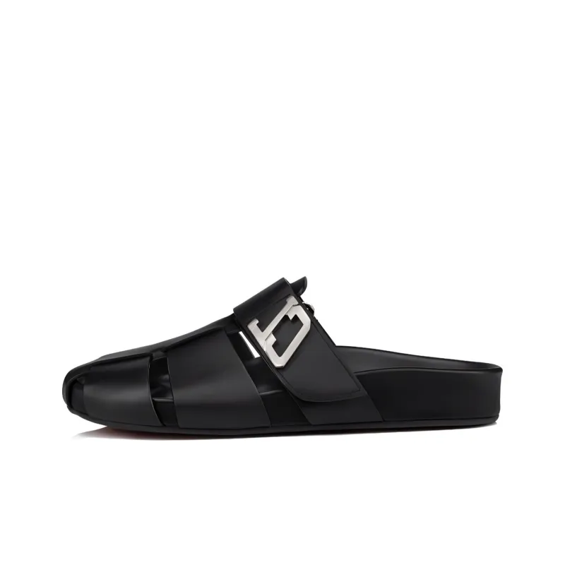 Christian Louboutin Rounded Toe Slip On Sandals-0