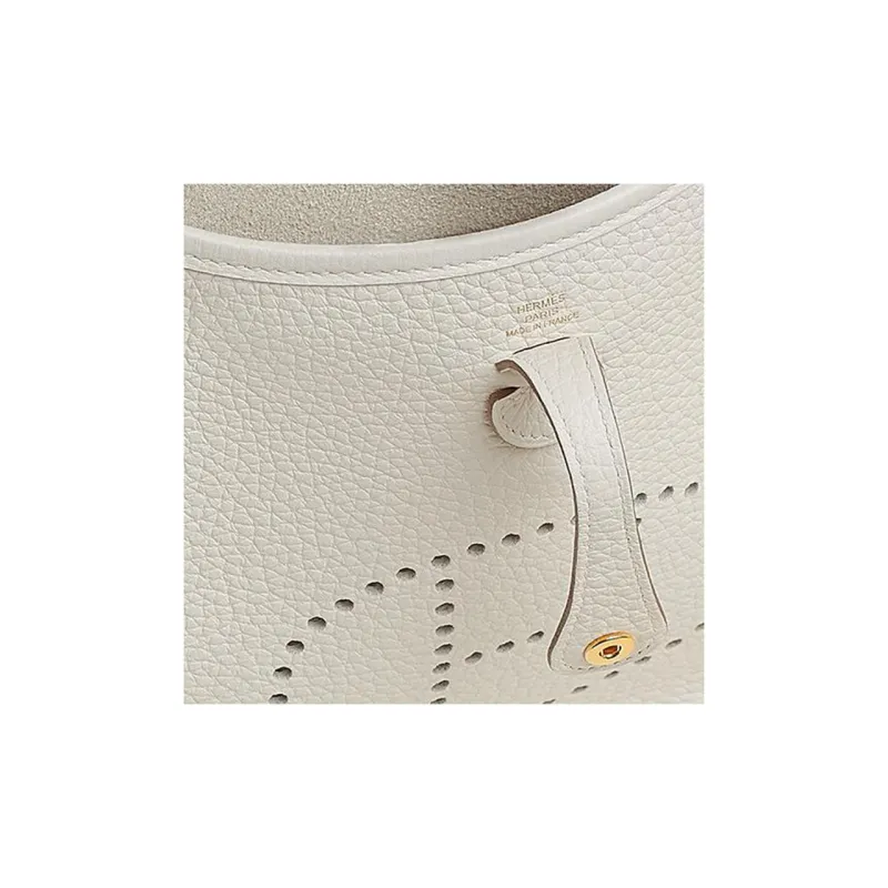 HERMES Evelyne Clemence Calfskin Shoulder Bag Crossbody Bag Mini Women's Cream Gray-3