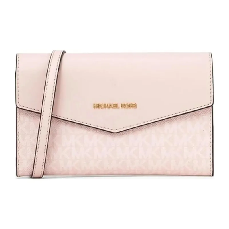 MICHAEL KORS Charlotte Saffiano Leather Shoulder Bag, Crossbody Bag, Handbag Tubas Women's Blush Pink-5