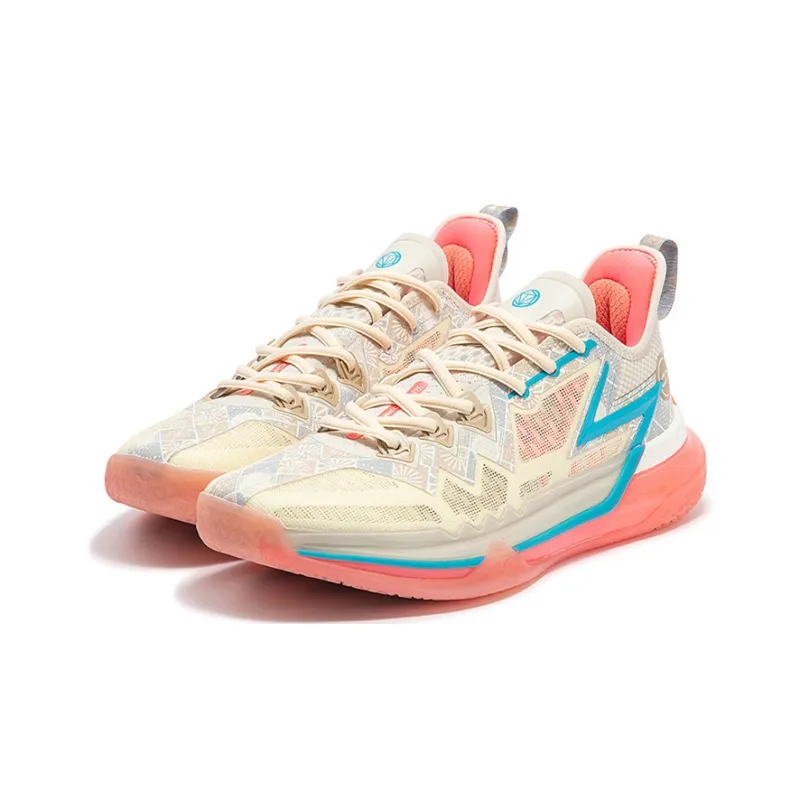 361° BIG3 Future Qi Luo Cushioning Anti Slip Wear Resistant Breathability Low Top Basketball Shoes Men's Dune White-2