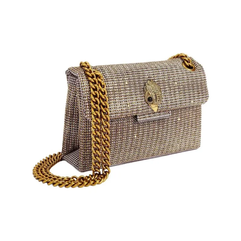 Kurt Geiger London Houndstooth Fabric Shoulder Bag Crossbody Bag Mini Women's Light Umber-2