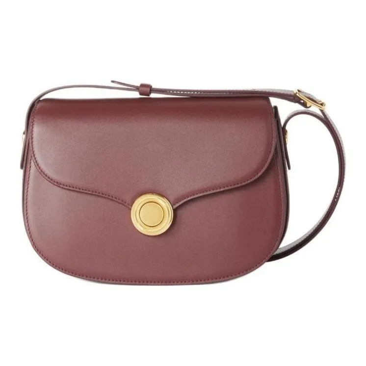 Loro Piana Ghiera Calfskin Handbag, Shoulder Bag, Crossbody Bag Trumpets Women's Red Bean & Dark Lichen Green-0