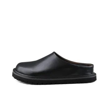 HANQIAORIJI Broken Cocoon Series Abrasion-Resistant Slip-Resistant Wrap-toe Slippers Men's Black