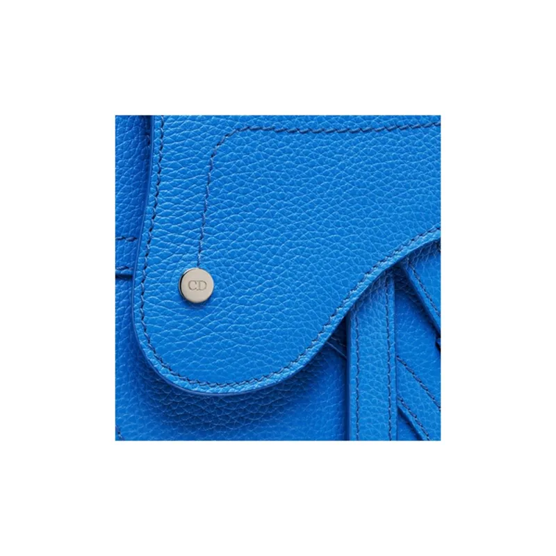 DIOR Cow Leather Grain Saddle Bag Sling Bag Shoulder Bag Crossbody Bag Mini Men's Blue-2