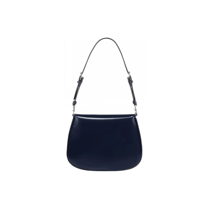 PRADA Cleo Shiny Cow Leather Shoulder Bag, Crossbody Bag Women's Baltic Sea Dark Blue-2