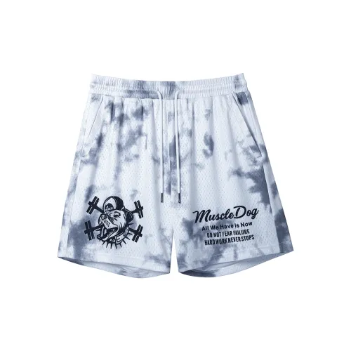 Muscle Dog Casual Shorts Men Off White