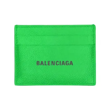 Balenciaga Cash Cow Leather Card Clip Card Holder Men's Green
