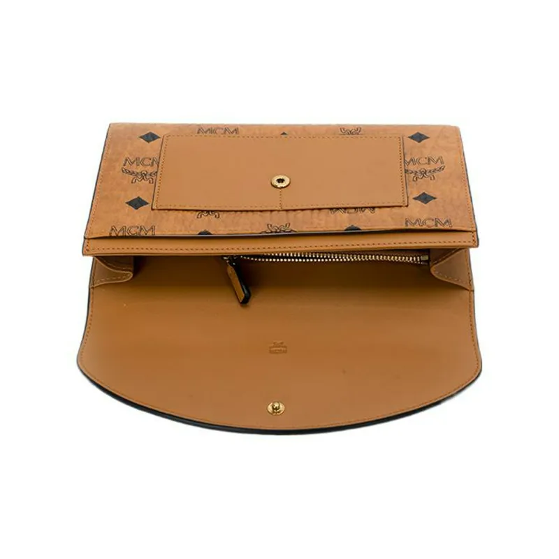 MCM Flap Wallet With Pouch Visetos Cognac/Black-3