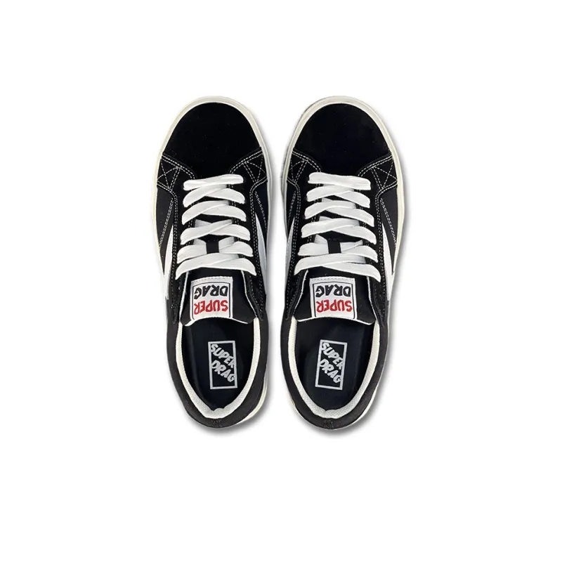 LuzaoT SUPER DRAG Abrasion Resistant Low Top Canvas Shoes Unisex Black White-3
