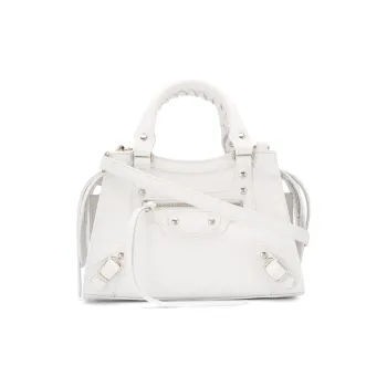 Balenciaga Neo Classic Cow Leather Shoulder Bag Crossbody Bag Handbag Mini Women's White