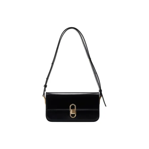 EMNI Hand-Woven Cow Leather Handbag Shoulder Bag Crossbody Bag Small Size Women's Midnight Black Color