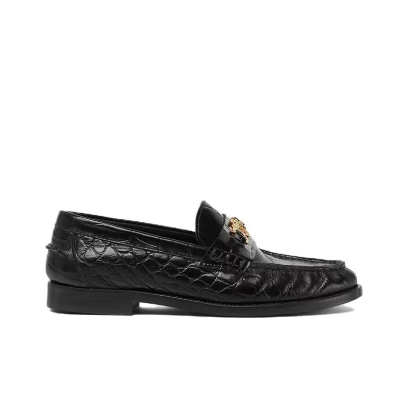 VERSACE Medusa '95 Crocodile-embossed Loafers-1