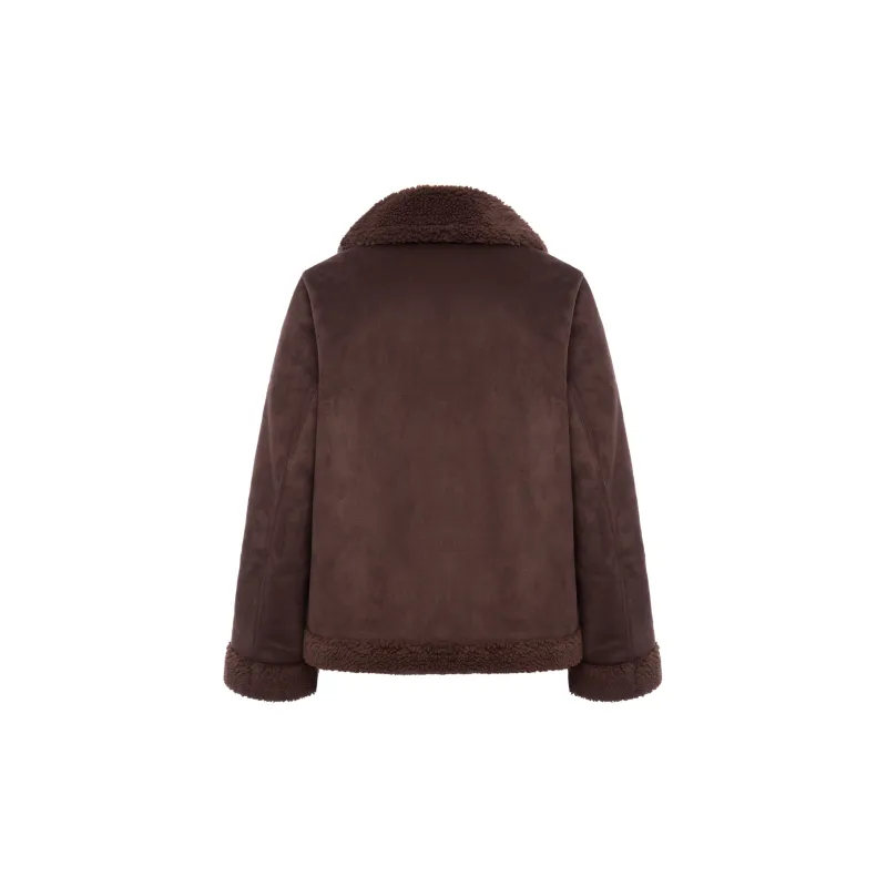 UNIQLO Cropped Coats Women's Dark Brown-1