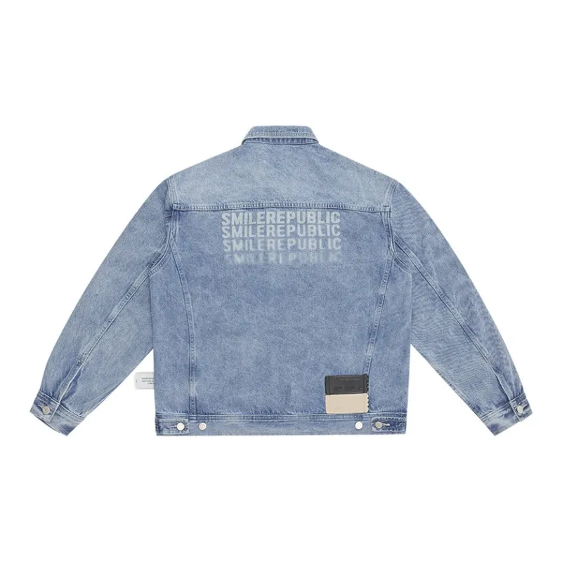 SMILEREPUBLIC Denim Jacket Unisex Blue-1