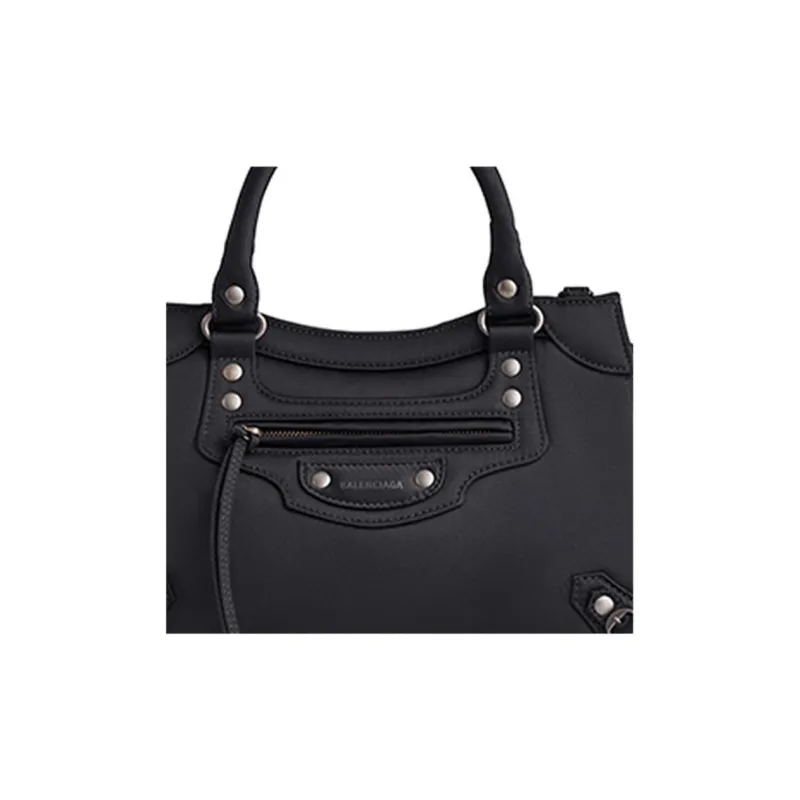 Balenciaga Neo Classic Fabric Shoulder Bag Crossbody Bag Handbag Small Size Women's Black-5