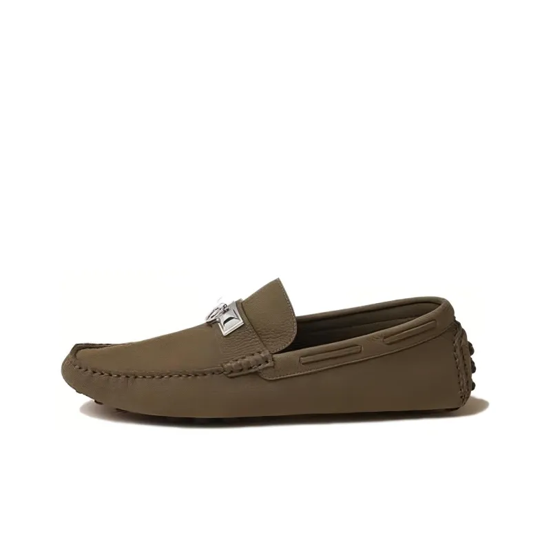 HERMES Irving Loafers Men's Army Green-0