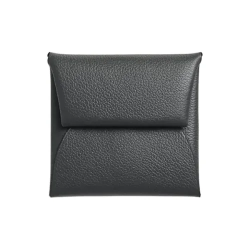 HERMES Bastia Evercolor Calfskin Coin Purses Wallets Women's H0 Misty Gray