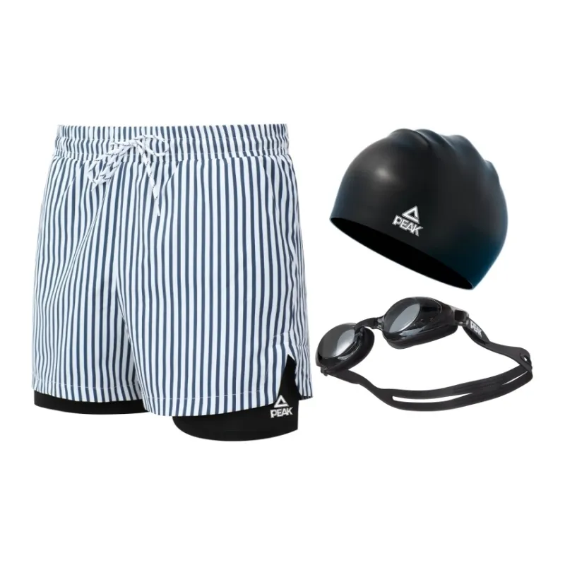 PEAK Swimming Sets Polyester Elastane Seaside Vacation Hot Spring Men's Black White-2