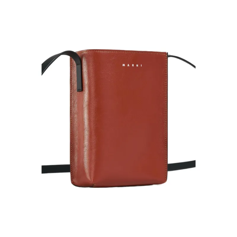 MARNI Museo Soft Calfskin Shoulder Bag, Crossbody Bag Trumpets Men's Sharp Color/Clouds/Black-2