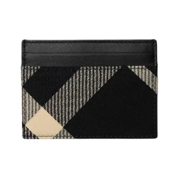 Burberry Cotton Card Holder Men's Black & Calico