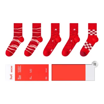 MIIOW Mid-Calf Socks Unisex Box 5-Pack