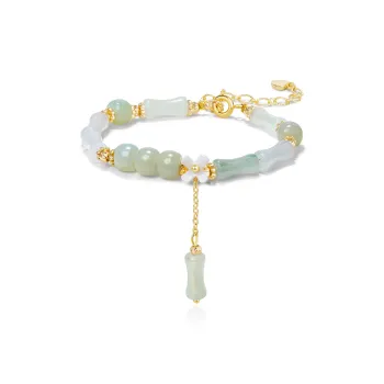 North Cain Serpentine Jade Bracelets Women's Pale Greenish White Jade