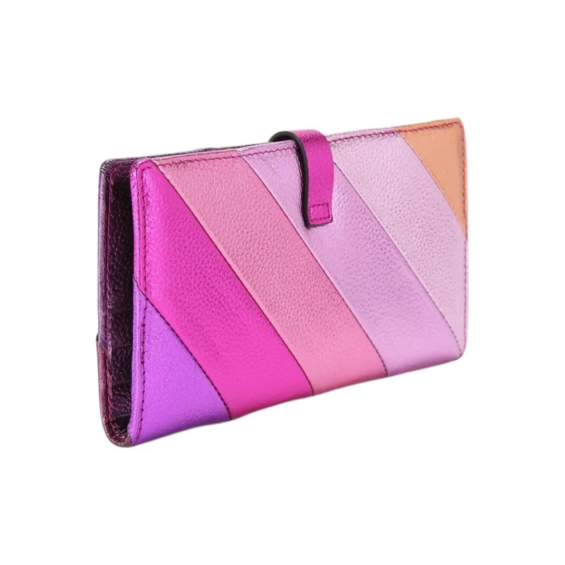 Kurt Geiger London Pebbled Cow Leather Wallet Women's Pink Multicolor-2