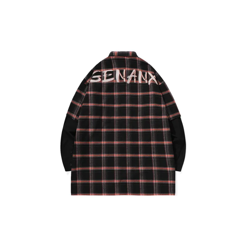 GENANX Shirts Unisex Red Black Plaid-1