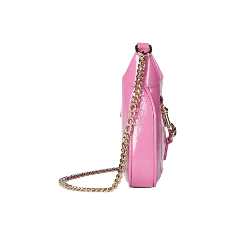 GUCCI Patent Leather Crossbody Bag, Shoulder Bag Women's Pink-2