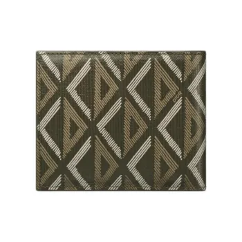 DIOR CD Diamond Smooth Calf Leather Wallet Men's Khaki