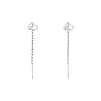 LIANDUO S999 Fine Silver Drop Earrings Women's Good Luck
