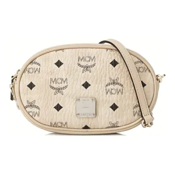 MCM Essential Visetos Origina Leather, Cow Leather Chain Bag, Sling Bag, Fanny Pack Trumpets Women's Beige