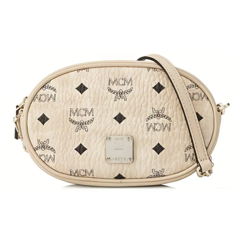MCM Essential Visetos Origina Leather, Cow Leather Chain Bag, Sling Bag, Fanny Pack Trumpets Women's Beige-0