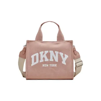 DKNY 100% Cotton Tote Bag Shopping Bag Shoulder Bag Crossbody Bag Handbag Small Size Women's Pink