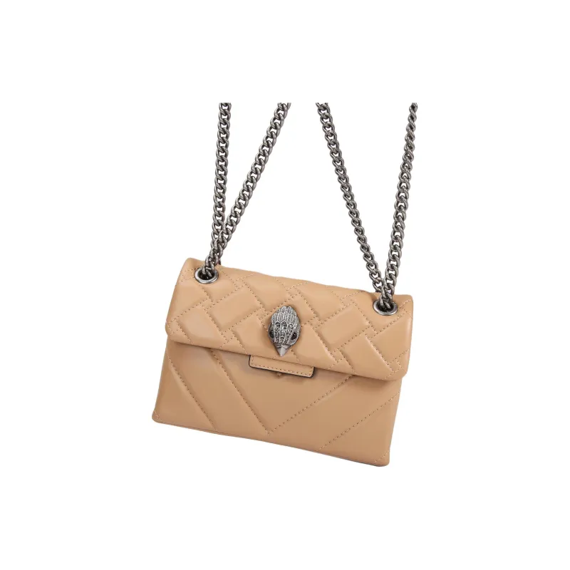 Kurt Geiger London Kensington Lambskin With Sheepskin Shoulder Bag, Crossbody Bag Mini Women's Camel-1