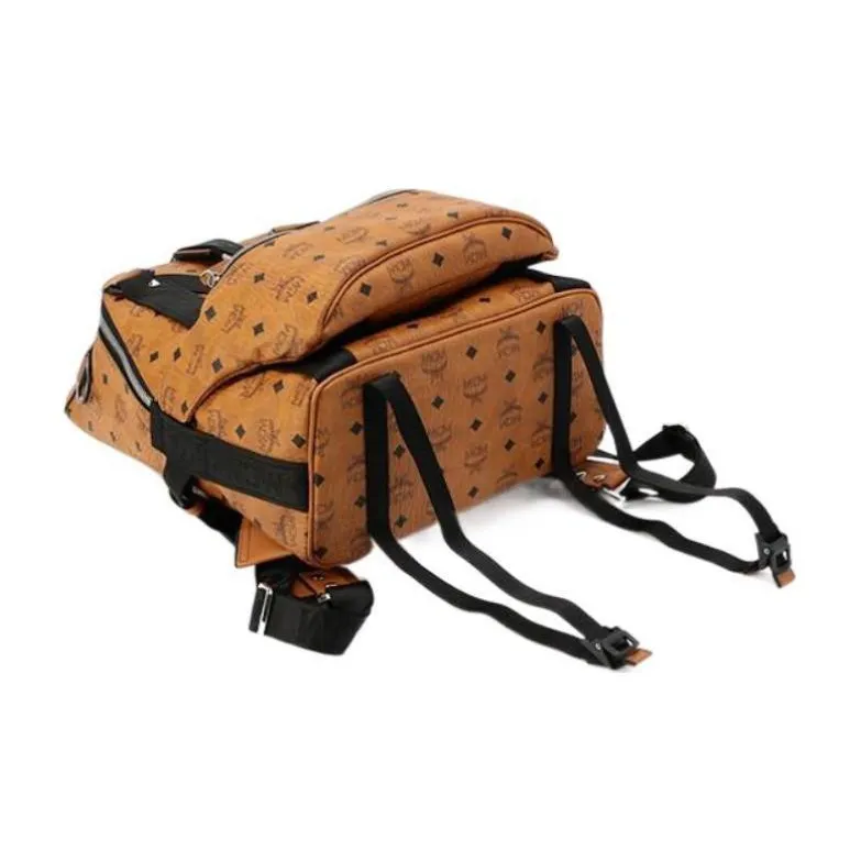 MCM Jemison Backpack & Belt Bag Visetos Cognac-2