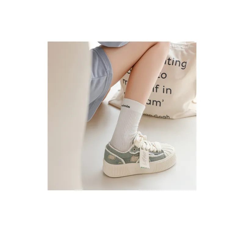 XINGQILIUQIXIA x Safiya Wear-Resistant Breathable Lightweight Height Increasing Low-Top Canvas Shoes Women's-3