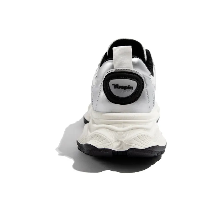 TUOPIN Futuristic Vintage Anti-Slip Wear-Resistant Low-Top Casual Shoes Silver Black-24