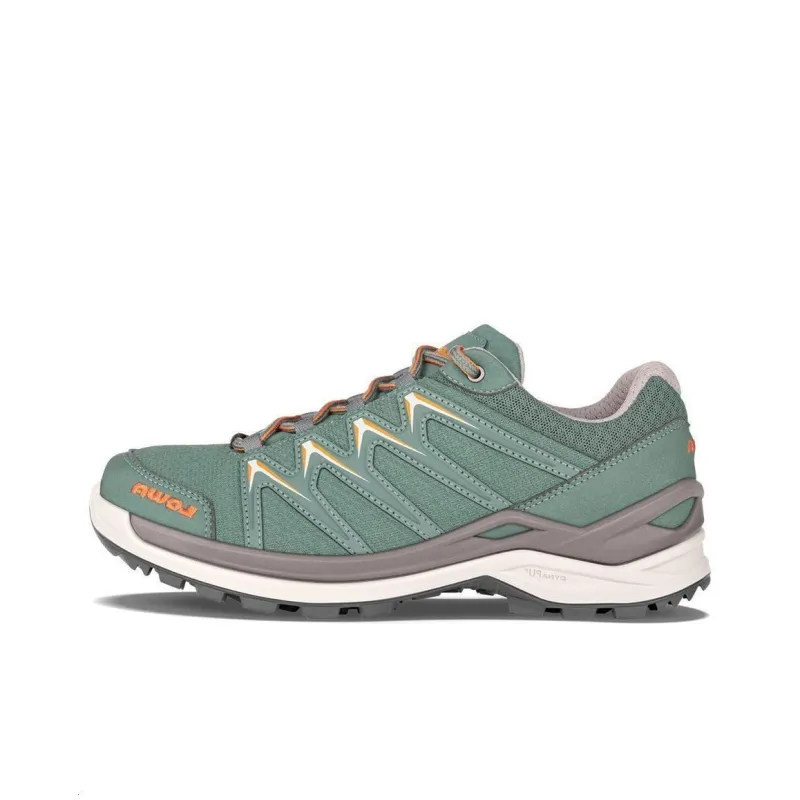 Lowa INNOX PRO GTX Lo Cushioning Wear-Resistant Low-Top Trekking Shoes Women's Green Gray-0