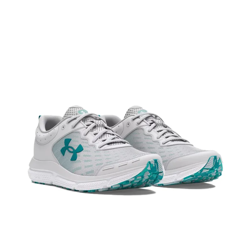 Under Armour Charged Assert 10 Cushioning Slip Resistant Low Top Casual Running Shoes Women's Gray Green-2