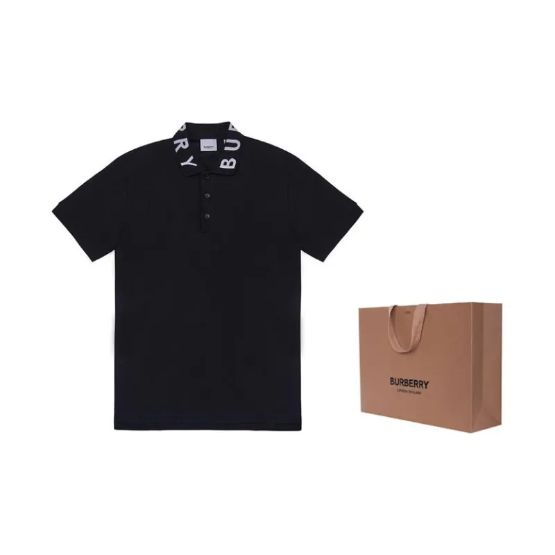 Burberry Men Ryland Collar Logo Polo Black-2