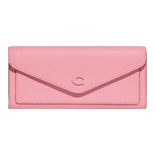 COACH Wyn Marble Pattern Leather Handheld Wallet Small Size Women's Pink