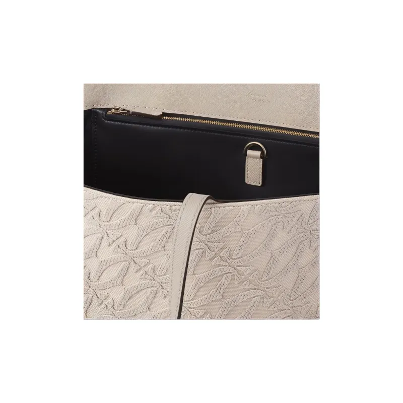 CARTIER C De Cartier Collection Calfskin Tote Bag Shopping Bag Shoulder Bag Handbag Unisex Beige-2