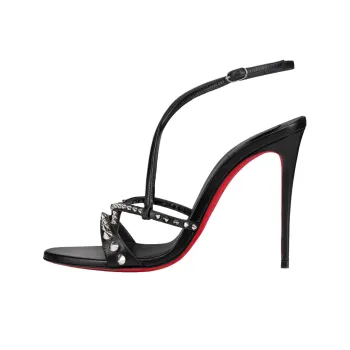 CL LUBOTING Tatooshka Spikes Strap Sandals 10cm Women's Black