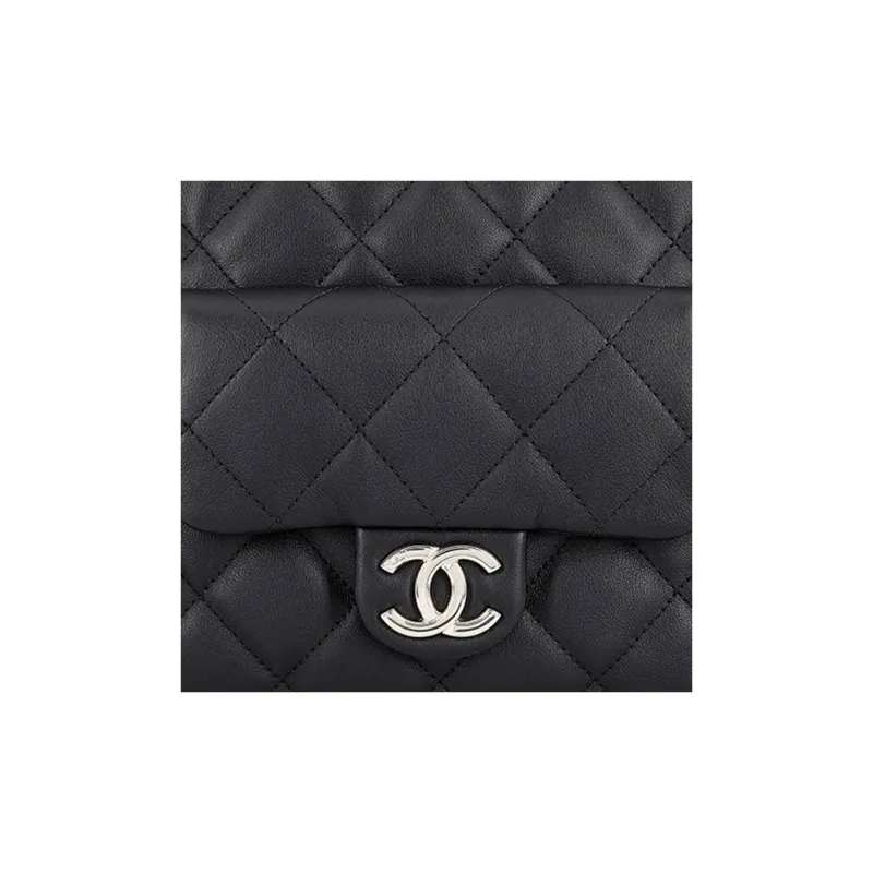 CHANEL Calfskin Hobo Hippie Hobo Bag, One Shoulder Handbag Medium Size Women's Black-4