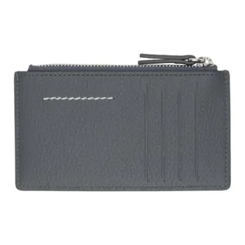 MM6 Maison Margiela Calfskin Card Holder Small Size Men's Black Plum