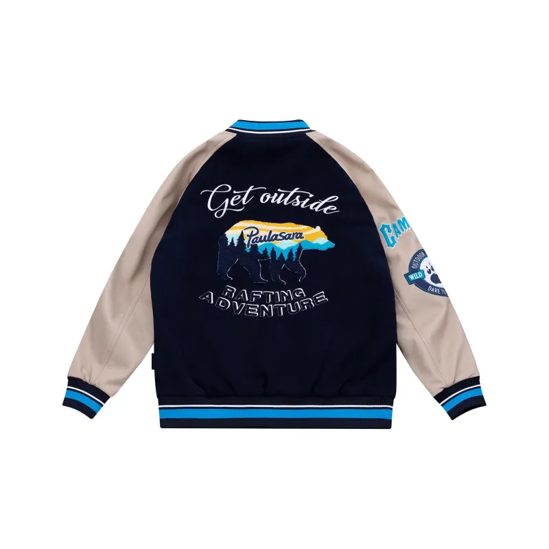 PAULASARA Baseball Jacket Unisex Navy Blue-2